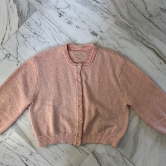 Daily Drills pink button up cardigan sweater M/L - Picture 5 of 8
